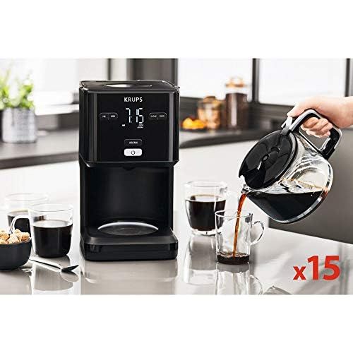  [아마존베스트]Krups KM6008 Smartn Light Filter Coffee Machine | intuitive display | 1.25 L capacity for up to 15 cups of coffee | auto-off function | anti-drip system | 24-hour timer | black