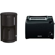 [아마존베스트]Krups Pro Aroma KM3038 KM303810 Filter Coffee Machine 1 L Capacity with Thermal Flask (800 Watt) Black & Toaster Pro Aroma KH1518 | 6 Browning Levels | 2 Slots for 2 Slices | 700 W