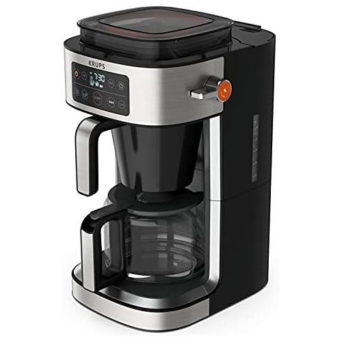  Krups KM760D Aroma Partner Filter Coffee Machine | Removable Airtight Coffee Storage Box | Precise Coffee Portion with Dosing Lever | for 2 10 Cups | 1.25 Litre Capacity | Black/Si