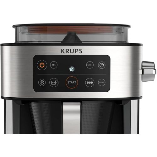  Krups KM760D Aroma Partner Filter Coffee Machine | Removable Airtight Coffee Storage Box | Precise Coffee Portion with Dosing Lever | for 2 10 Cups | 1.25 Litre Capacity | Black/Si