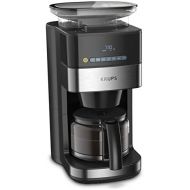 Krups KM8328 Grind Aroma Filter Coffee Machine with Grinder, 180 g Bean Container, 1.25 L Capacity for 15 Cups of Coffee, Auto Off Function, 3 Grinding Levels, 24 Hour Timer, Black