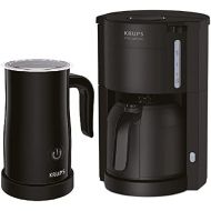 Krups KM3038 5 Filter Coffee Machine with Thermal Jug + Electric Milk Frother 150 ml, Coffee Machine for 10 15 Cups Coffee, Thermos Flask with 1 Litre Capacity, Up to 4 Hours Hot