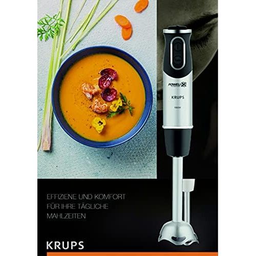  Krups HZ656815 Steffen Henssler Special Edition Hand Blender (1000 Watt, Speed Settings: 20, Including: Measuring Cup, Whisk, Crusher, Black/Silver