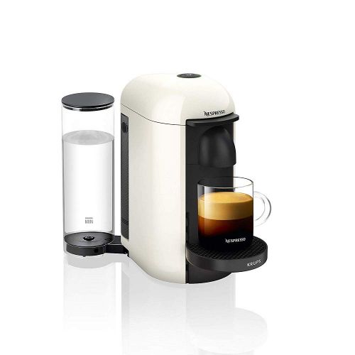  Krups Nespresso XN9031 Vertuo Plus Nespresso Maschine, Kaffeekapselmaschine, Automatische Kapselerkennung, 1,1 l Wassertank, 5 Tassengroessen, Weiss + 10 Gratis Karamell Kapseln