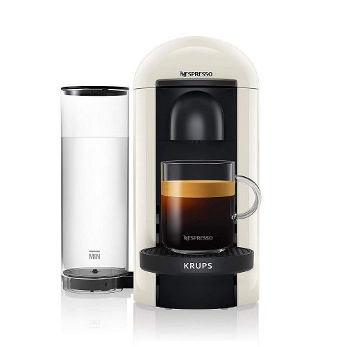  Krups Nespresso XN9031 Vertuo Plus Nespresso Maschine, Kaffeekapselmaschine, Automatische Kapselerkennung, 1,1 l Wassertank, 5 Tassengroessen, Weiss + 10 Gratis Karamell Kapseln