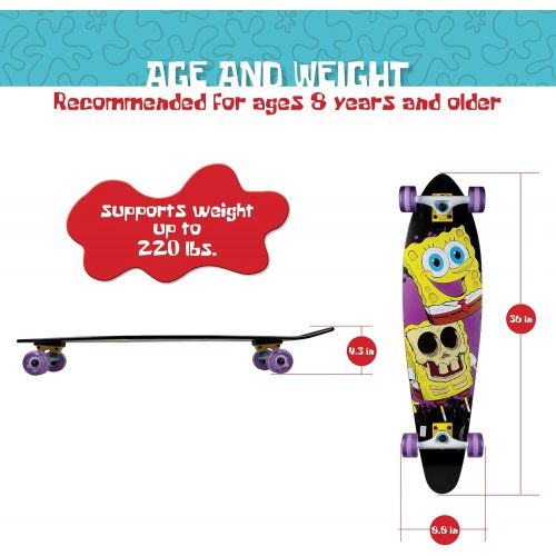  [아마존베스트]Kryptonics Spongebob 36 Longboard Complete Skateboard