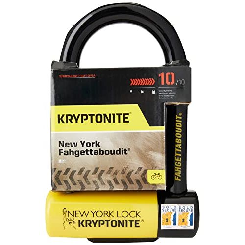  Kryptonite New York Lock Fahgettaboutit Mini 18mm U-Lock Bicycle Lock , Black