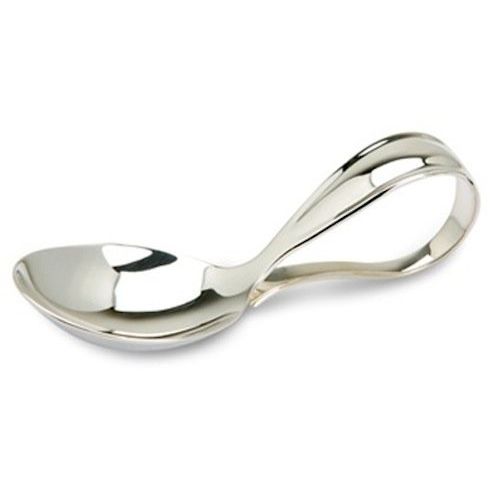  Krysaliis Bent Curved Sterling Silver Baby Spoon