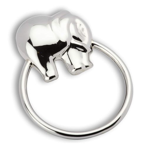  Krysaliis Sterling Silver Baby Rattle, Elephant Ring