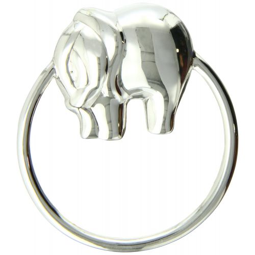  Krysaliis Sterling Silver Baby Rattle, Elephant Ring