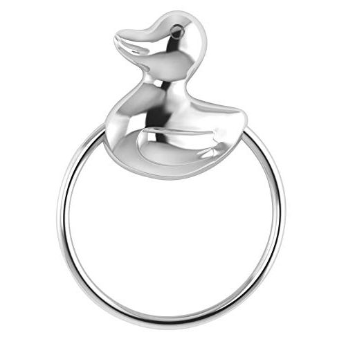  Krysaliis Sterling Silver Baby Rattle, Duck Ring