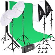 Kshioe 2M x 3M6.6ft x 9.8ft Background Support System and 2700W 5500K Umbrellas Softbox Continuous Lighting Kit for Photo Studio Product,Portrait and Video Shoot Photography