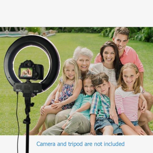  Kshioe 14 Outer 12 Inter Dimmable Led Ring Light, Continuous Lighting Kit Photography Photo Studio Light Makeup, Camera Smartphone YouTube Video Shooting(No Stand)