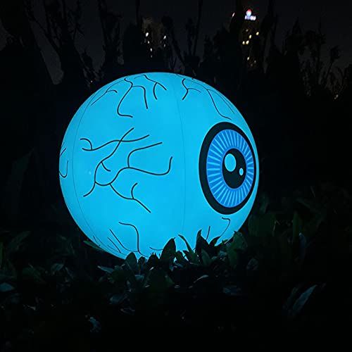  할로윈 용품Ksruee Halloween Inflatable Eyeballs Decoration, Glowing Eyeballs with Remote Control, About 16 Inches LED Colorful Changes Outdoor Garden Decoration Holiday Decoration
