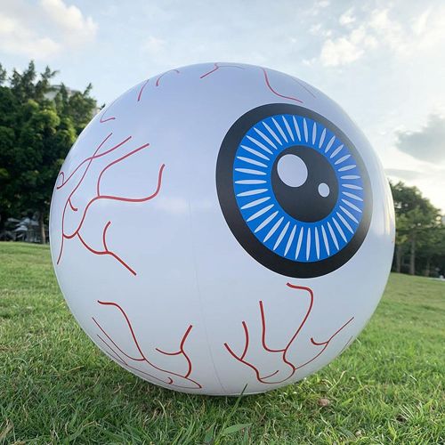  할로윈 용품Ksruee Halloween Inflatable Eyeballs Decoration, Glowing Eyeballs with Remote Control, About 16 Inches LED Colorful Changes Outdoor Garden Decoration Holiday Decoration