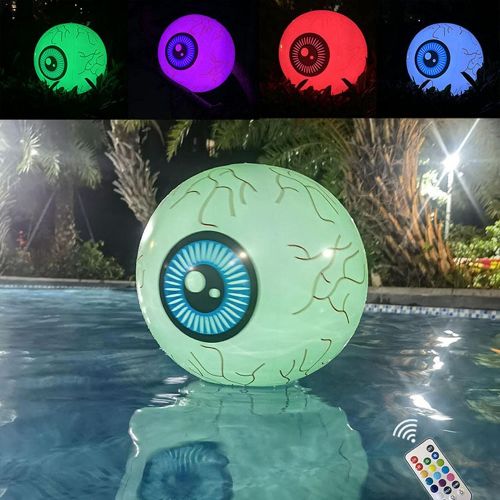  할로윈 용품Ksruee Halloween Inflatable Eyeballs Decoration, Glowing Eyeballs with Remote Control, About 16 Inches LED Colorful Changes Outdoor Garden Decoration Holiday Decoration