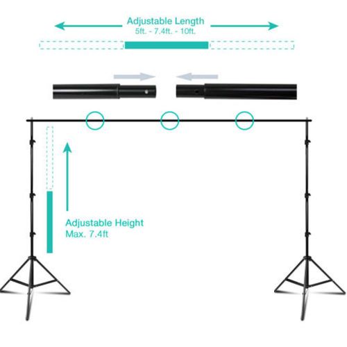 제네릭 Generic Ktaxon Background Support Stand Photo Backdrop Crossbar Kit Lighting Studio Tri pod Set