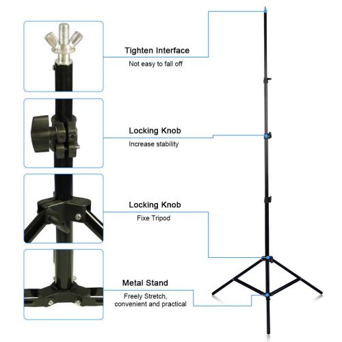 제네릭 Generic Ktaxon Background Support Stand Photo Backdrop Crossbar Kit Lighting Studio Tri pod Set