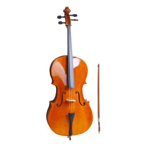  Ktaxon Beginner Cello 44 Full Size BassWood + Bag + Bow + Rosin + Bridge Natural Color