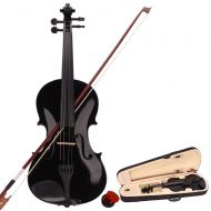 Ktaxon 44 Black Acoustic Violin Fiddle with Hard Case, Bow, Rosin Full Size for beginning