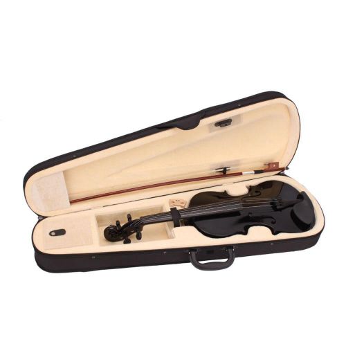  Ktaxon 44 Black Acoustic Violin Fiddle with Hard Case, Bow, Rosin Full Size for beginning