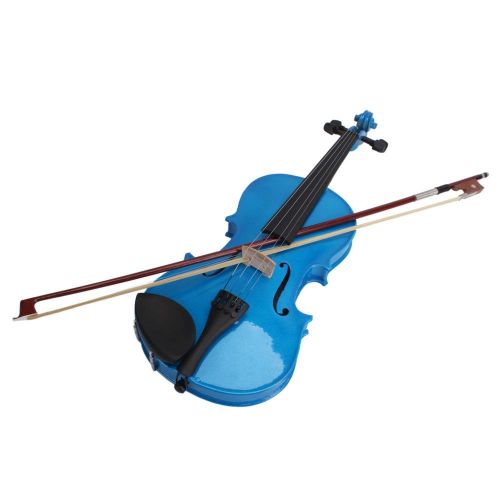  Ktaxon 44 Dark Blue Acoustic Violin Fiddle with Hard Case, Bow, Rosin Full Size for beginning