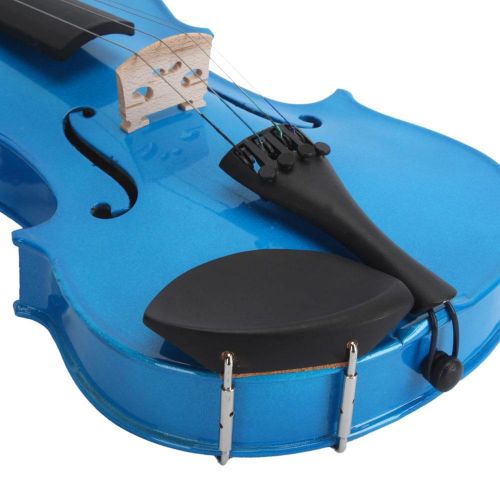  Ktaxon 44 Dark Blue Acoustic Violin Fiddle with Hard Case, Bow, Rosin Full Size for beginning