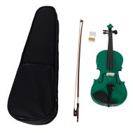 Ktaxon 44 Green Acoustic Violin Fiddle with Hard Case, Bow, Rosin Full Size for beginning