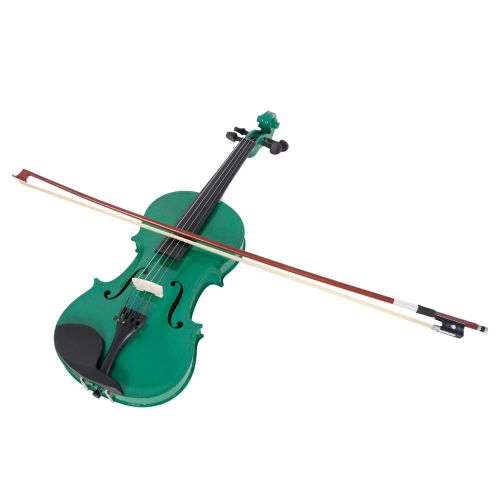  Ktaxon 44 Green Acoustic Violin Fiddle with Hard Case, Bow, Rosin Full Size for beginning