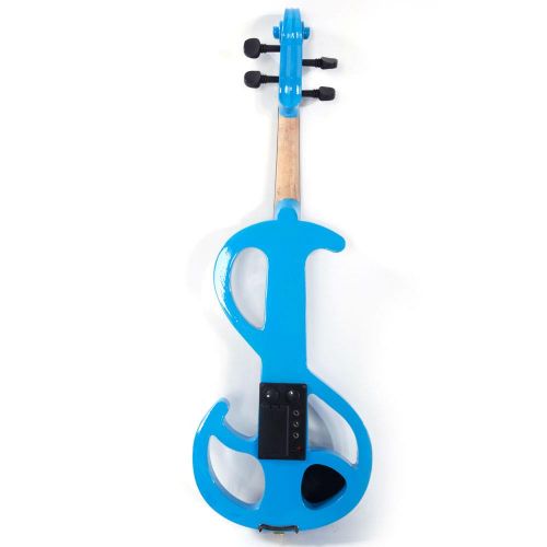  Ktaxon Blue 8 Pattern Electroacoustic Violin - Full Size +Case + Bow + Rosin