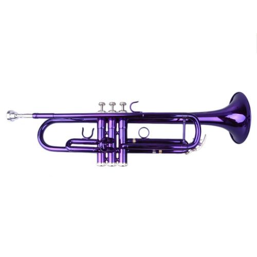  Ktaxon New Bb Beginner School Band Trumpet with Mouthpiece Case Blue Green Purple