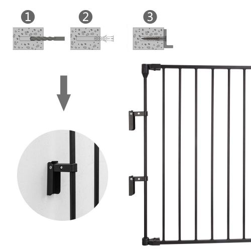  Ktaxon Upgraded Installed Fireplace Safety Fence Baby GateFence BBQ Pet Metal Fire Gate Baby Play Yard with Door 5 Panels Safety Gate for PetToddlerDogCat