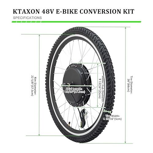  Ktaxon Electric Bike Conversion Kit, 48V 1000W Ebike Conversion Kit, 26
