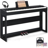 Ktaxon Digital Piano 88-Key Weighted Action Electric Piano with 3-Pedal Unit, Double Bluetooth, Split/Touch/Transpose Control Functions(Black)