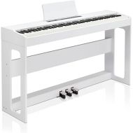 Ktaxon Digital Piano 88-Key Weighted Action Electric Piano with 3-Pedal Unit, Double Bluetooth, Split/Touch/Transpose Control Functions(White)