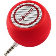 Ktech Portable Mini Speaker for iPhone/iPad/iPod/Tablet, 3W Cellphone Speaker with 3.5mm Aux Input, Clear Loud Sound in Compact Golf Size Body (Passion Red)
