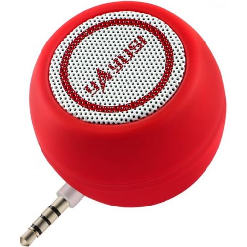  Ktech Portable Mini Speaker for iPhone/iPad/iPod/Tablet, 3W Cellphone Speaker with 3.5mm Aux Input, Clear Loud Sound in Compact Golf Size Body (Passion Red)