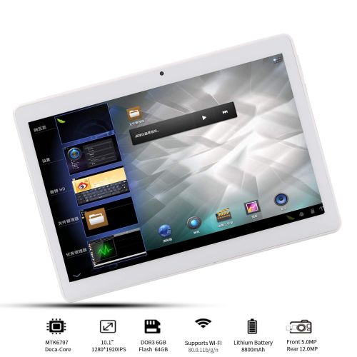  KuBi 10 inch tablet Android 8.0 WiFi unlock 3G 4G mobile phone tablet 6GB + 64GB MTK6797 Deca-Core IPS screen 1920x1200 dual camera mobile phone support 3G 4G Wifi dual card dual standb