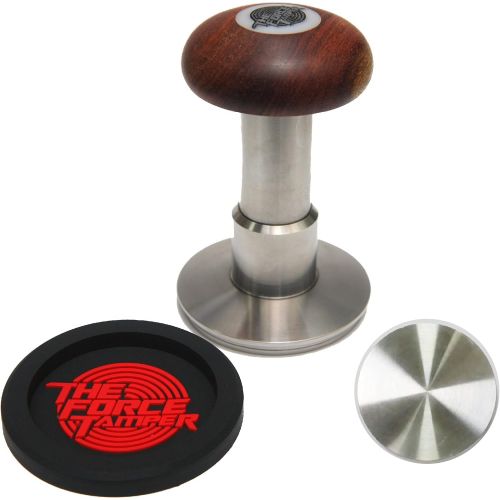  KuGuo The Force Tamper Automatic Impact Coffee Tamper Adjustable Const Pressure and Autoleveling Standard Set Pro (Mush, 58.50mm), Wood