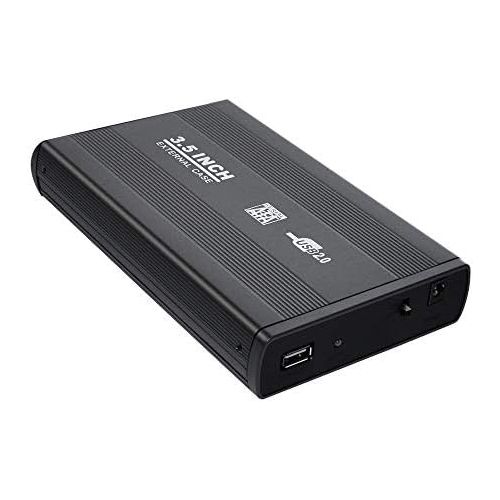  KuWFi 3.5 inch HDD External Case USB 3.0/USB 2.0 to SATA External 3.5 Hard Drive Enclosure Disk for 3.5 SATA HDD External Storage Box with Aluminum Case (USB2.0-Black)