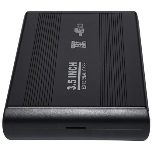  KuWFi 3.5 inch HDD External Case USB 3.0/USB 2.0 to SATA External 3.5 Hard Drive Enclosure Disk for 3.5 SATA HDD External Storage Box with Aluminum Case (USB2.0-Black)