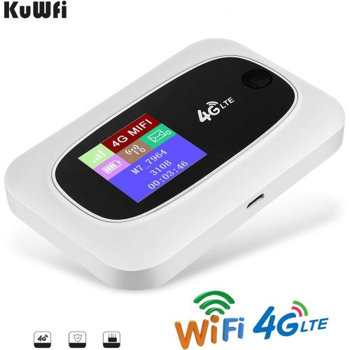  [아마존베스트]KuWFi 4G LTE Mobile WiFi Hotspot Travel Router Partner Wireless SIM Routers with SD SIM Card Slot Support LTE FDD/TDD Work for USA/CA/MX Europe Africa Asia Oceania Almost Universal