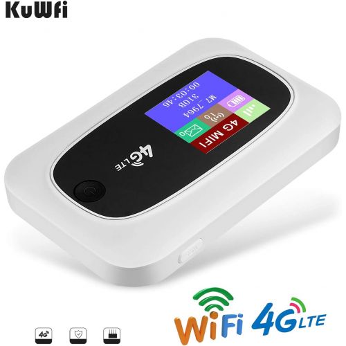  [아마존베스트]KuWFi 4G LTE Mobile WiFi Hotspot Travel Router Partner Wireless SIM Routers with SD SIM Card Slot Support LTE FDD/TDD Work for USA/CA/MX Europe Africa Asia Oceania Almost Universal