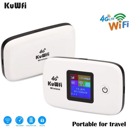  KuWFi Mobile WiFi Hotspot 4G LTE WiFi Modem Router WiFi Dongle Router Support 10 Users Work 2G3G4G Network (not Including SIM Card)