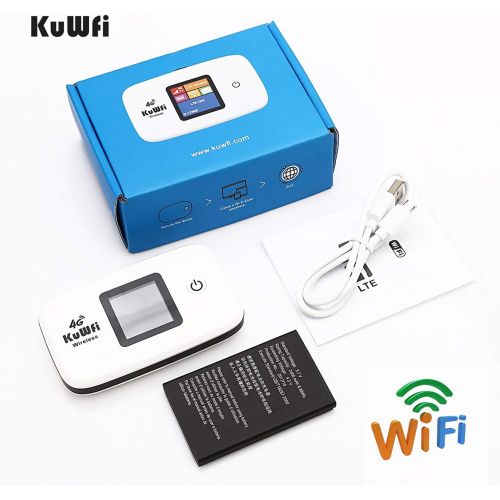  KuWFi Mobile WiFi Hotspot 4G LTE WiFi Modem Router WiFi Dongle Router Support 10 Users Work 2G3G4G Network (not Including SIM Card)