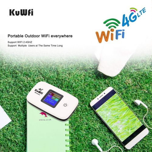  KuWFi Mobile WiFi Hotspot 4G LTE WiFi Modem Router WiFi Dongle Router Support 10 Users Work 2G3G4G Network (not Including SIM Card)