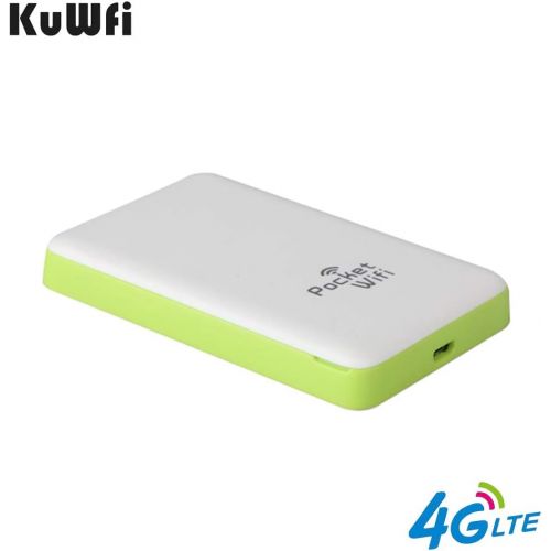  KuWFi 4G LTE Pocket WiFi Router Unlocked LTE 4G Mobile WiFi Hotspot Portable 4G Router with sim Card Slot Goods for Travel and Business Trip Support LTE FDD B1B3B5 Support AT&T