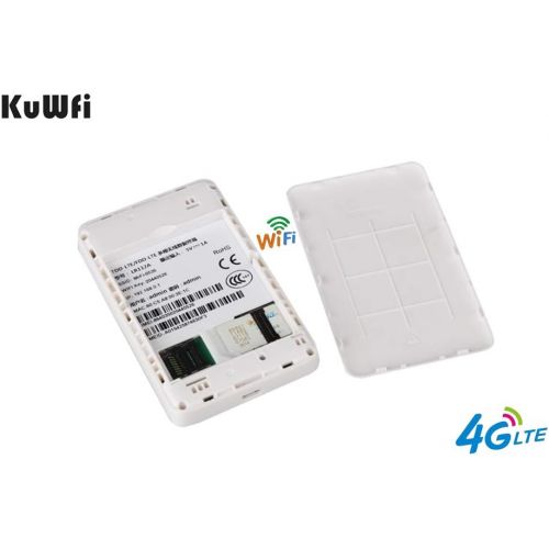  KuWFi 4G LTE Pocket WiFi Router Unlocked LTE 4G Mobile WiFi Hotspot Portable 4G Router with sim Card Slot Goods for Travel and Business Trip Support LTE FDD B1B3B5 Support AT&T