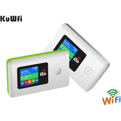  KuWFi 4G LTE Pocket WiFi Router Unlocked LTE 4G Mobile WiFi Hotspot Portable 4G Router with sim Card Slot Goods for Travel and Business Trip Support LTE FDD B1B3B5 Support AT&T