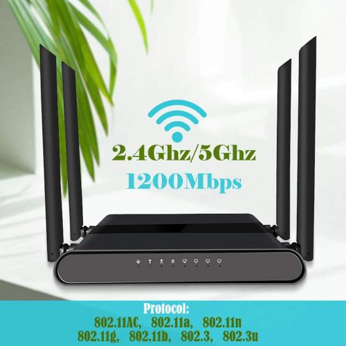  KuWFi 802.11AC 1200Mbps Dual band 2.4GHz 5.0GHz Wireless WiFi Router MT7621A chipset Gigabit port OpenWrt Wireless Router